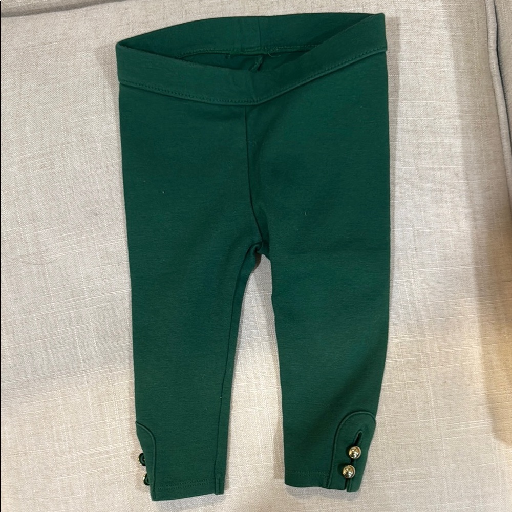 Janie and Jack Green Leggings with Stretchy Fit
